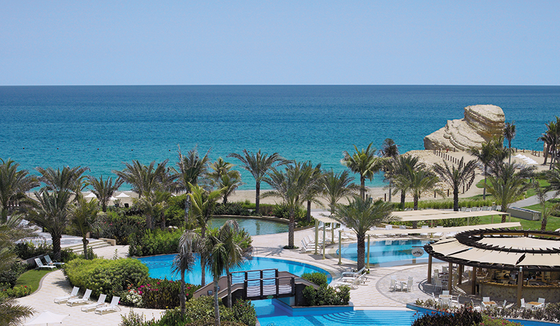 Shangri La’s Barr Al Jissah Al Waha Pool View From Resort